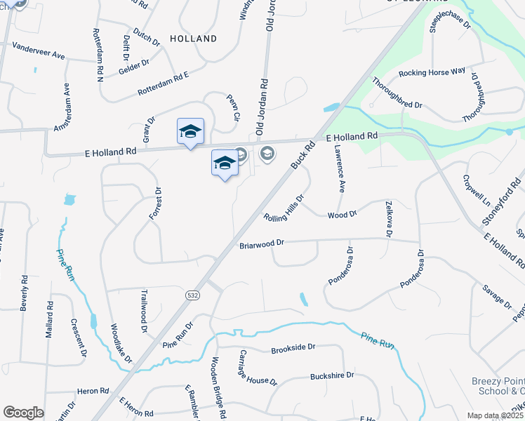 map of restaurants, bars, coffee shops, grocery stores, and more near 6 Rolling Hills Drive in Southampton
