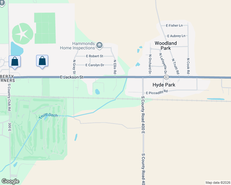 map of restaurants, bars, coffee shops, grocery stores, and more near 216 S Keystone Cir in Muncie