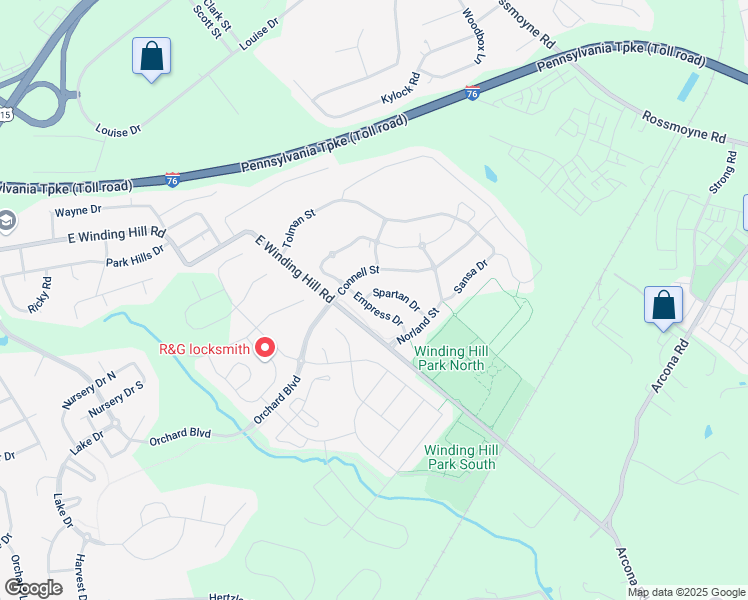 map of restaurants, bars, coffee shops, grocery stores, and more near 974 Connell Street in Mechanicsburg