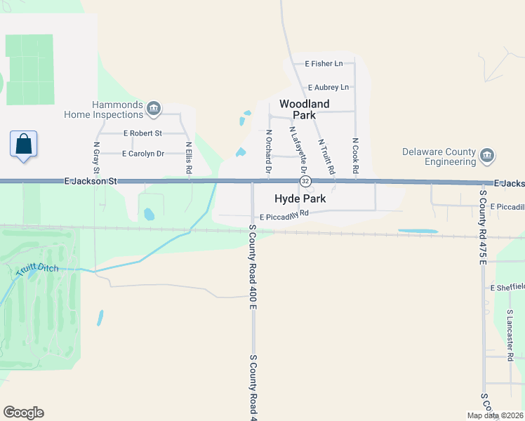 map of restaurants, bars, coffee shops, grocery stores, and more near 200 South County Road 400 East in Selma
