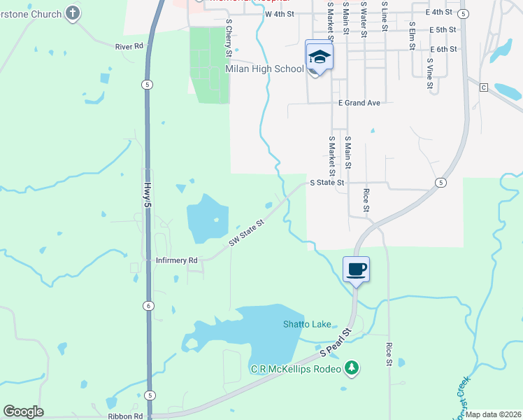 map of restaurants, bars, coffee shops, grocery stores, and more near 165 Southwest State Street in Milan
