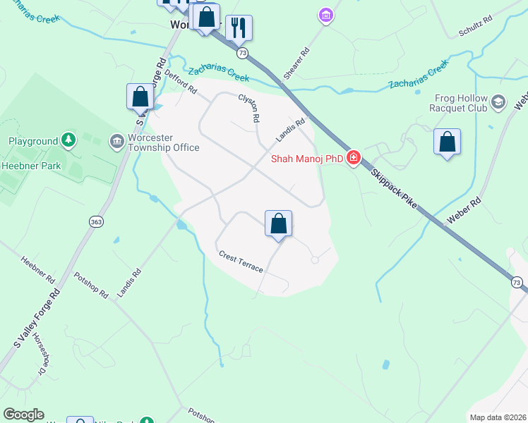 map of restaurants, bars, coffee shops, grocery stores, and more near 2871 Hickory Hill Road in Eagleville