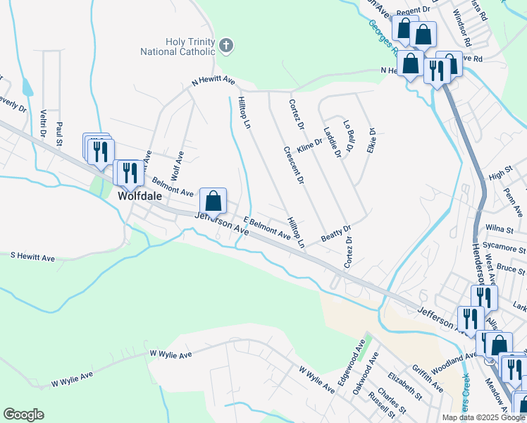 map of restaurants, bars, coffee shops, grocery stores, and more near 1918 Arlington Avenue in Washington