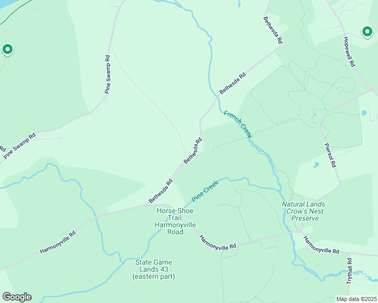 map of restaurants, bars, coffee shops, grocery stores, and more near 221 Bethesda Road in Elverson