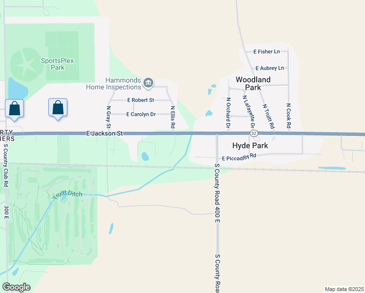 map of restaurants, bars, coffee shops, grocery stores, and more near 116 South Keystone Circle in Muncie