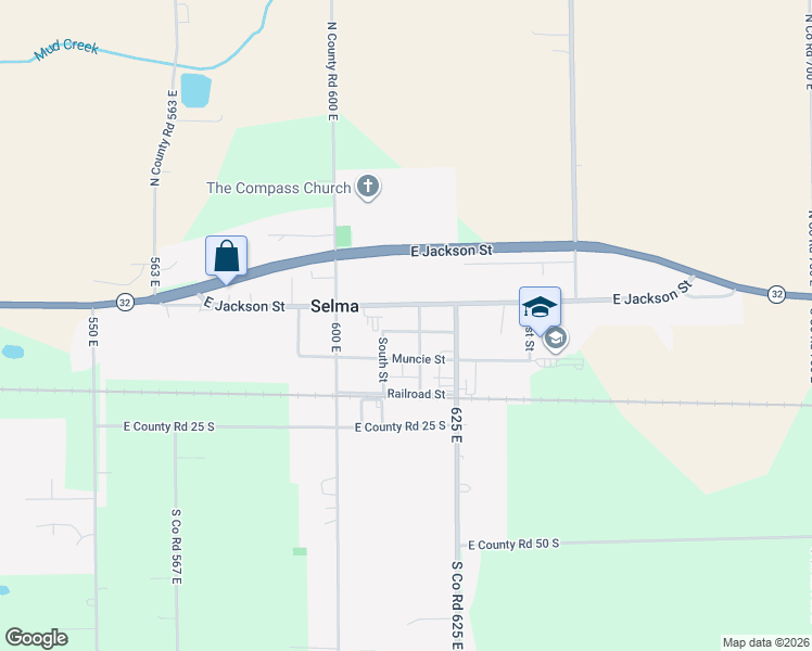 map of restaurants, bars, coffee shops, grocery stores, and more near 9908 East Washington Street in Selma
