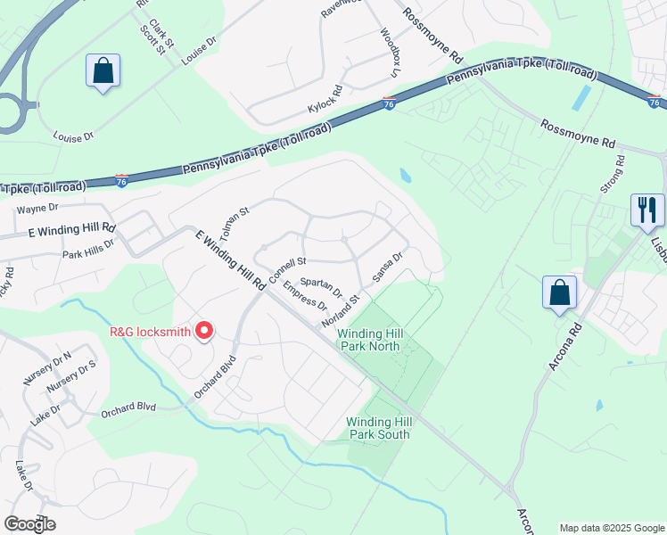 map of restaurants, bars, coffee shops, grocery stores, and more near 984 Connell Street in Mechanicsburg