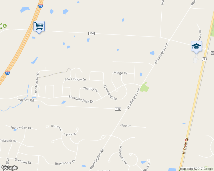 map of restaurants, bars, coffee shops, grocery stores, and more near 4884 Normandy Drive in Galena