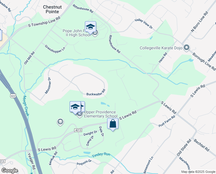 map of restaurants, bars, coffee shops, grocery stores, and more near 155 Buckwalter Road in Royersford