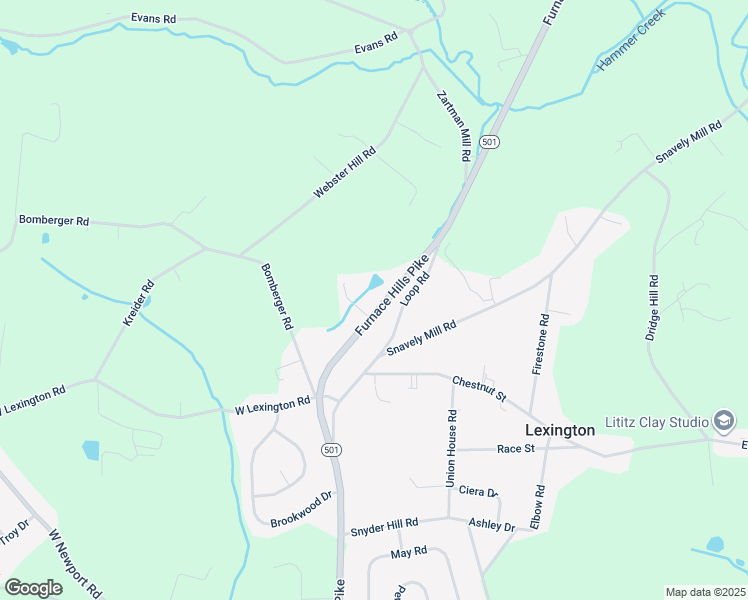 map of restaurants, bars, coffee shops, grocery stores, and more near 960 Furnace Hills Pike in Lititz