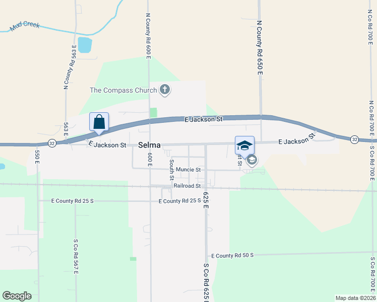 map of restaurants, bars, coffee shops, grocery stores, and more near 9908 E Washington St in Selma