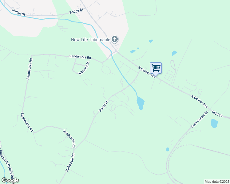 map of restaurants, bars, coffee shops, grocery stores, and more near 128 Sunny Lane in Hunker