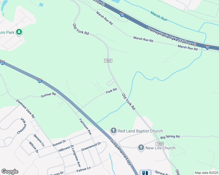 map of restaurants, bars, coffee shops, grocery stores, and more near 501 Park Road in New Cumberland