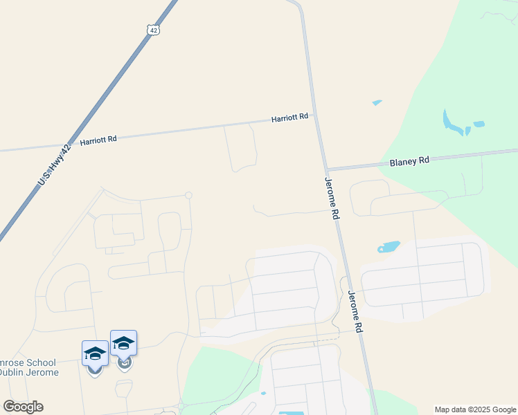 map of restaurants, bars, coffee shops, grocery stores, and more near 12323 Jerome Road in Plain City
