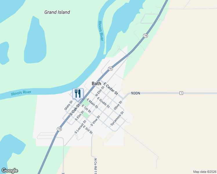 map of restaurants, bars, coffee shops, grocery stores, and more near 300 East Cedar Street in Bath