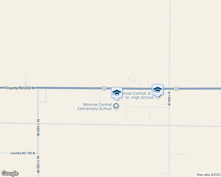 map of restaurants, bars, coffee shops, grocery stores, and more near 10421 Indiana 32 in Parker City
