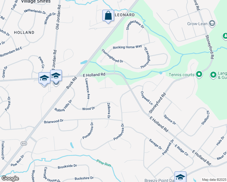 map of restaurants, bars, coffee shops, grocery stores, and more near 5 Marquis Ridge in Churchville