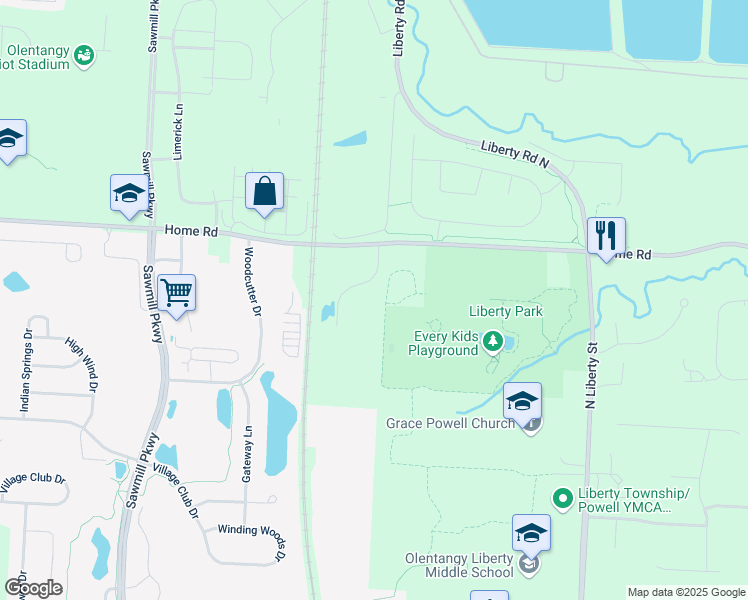 map of restaurants, bars, coffee shops, grocery stores, and more near 7488 Hazelnut Drive in Plain City