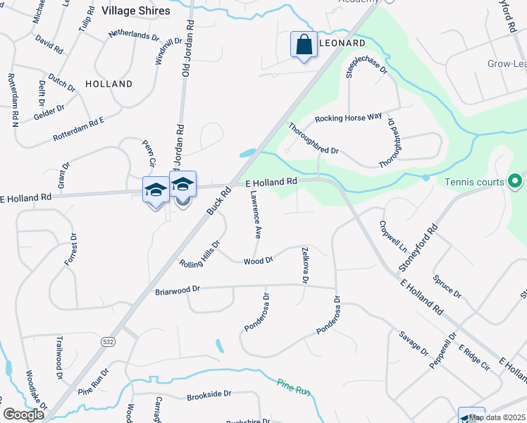 map of restaurants, bars, coffee shops, grocery stores, and more near 73 Lawrence Avenue in Holland