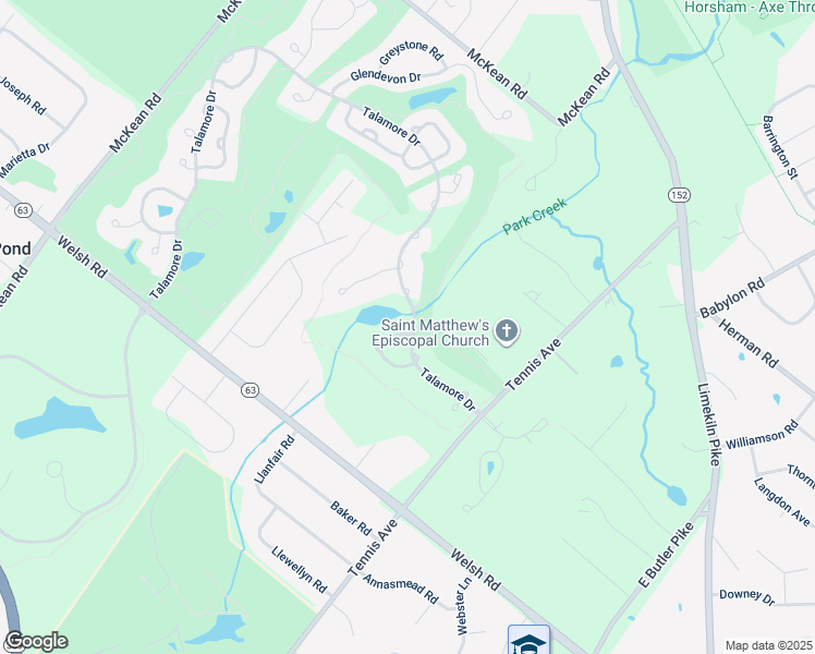 map of restaurants, bars, coffee shops, grocery stores, and more near 644 Woodbrook Drive in Ambler
