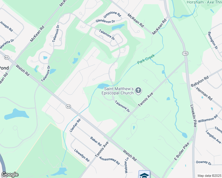 map of restaurants, bars, coffee shops, grocery stores, and more near 644 Woodbrook Drive in Ambler