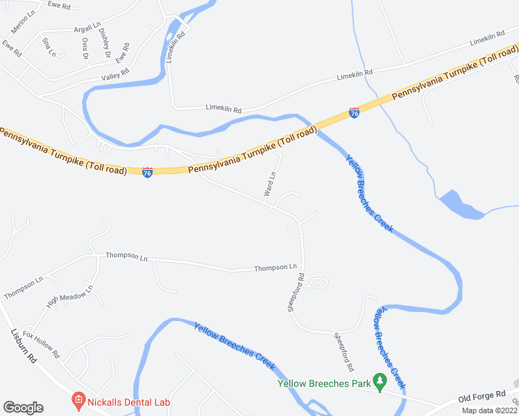 map of restaurants, bars, coffee shops, grocery stores, and more near 1844 Sheepford Road in Mechanicsburg