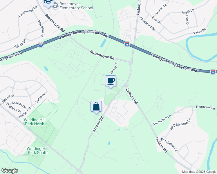 map of restaurants, bars, coffee shops, grocery stores, and more near 3227 Light Way in Mechanicsburg
