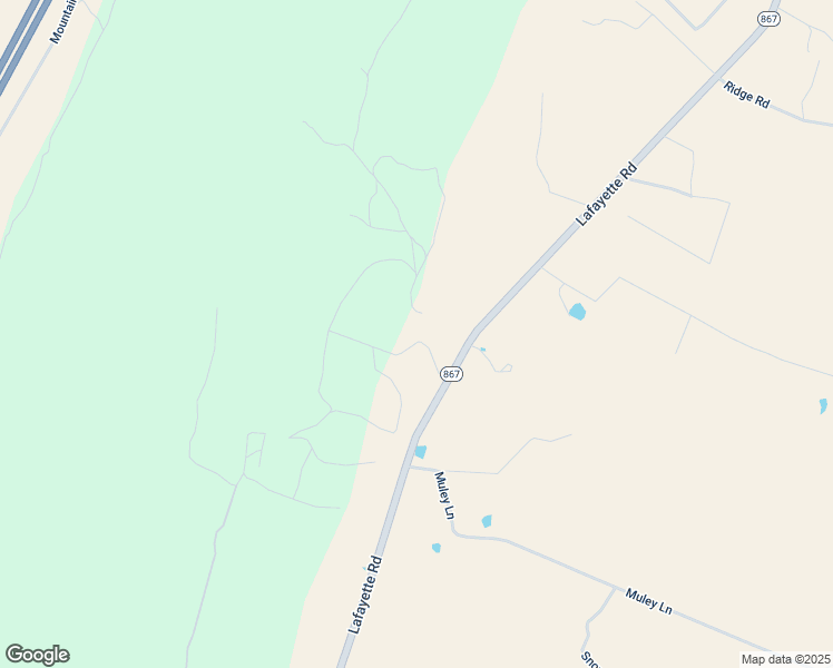 map of restaurants, bars, coffee shops, grocery stores, and more near Lafayette Road in New Enterprise