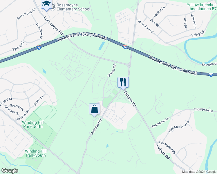 map of restaurants, bars, coffee shops, grocery stores, and more near 3227 Haley Way in Mechanicsburg
