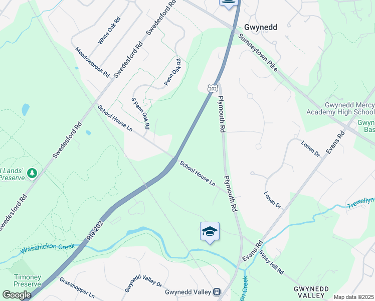 map of restaurants, bars, coffee shops, grocery stores, and more near 804 Dekalb Pike in Gwynedd Valley
