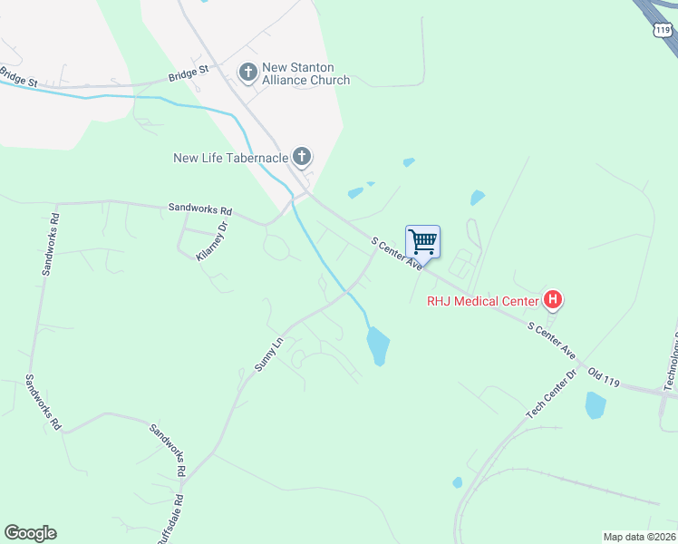 map of restaurants, bars, coffee shops, grocery stores, and more near 109 Ruth Dr in Hunker