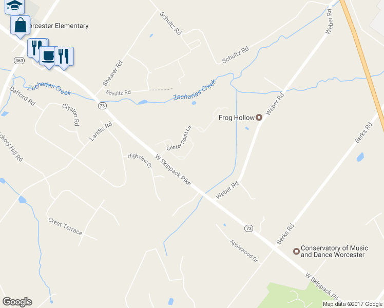 map of restaurants, bars, coffee shops, grocery stores, and more near 149 Meadow View Lane in Lansdale