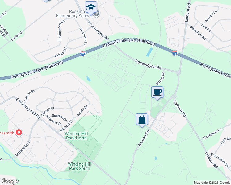 map of restaurants, bars, coffee shops, grocery stores, and more near 3094 Herr Street in Mechanicsburg