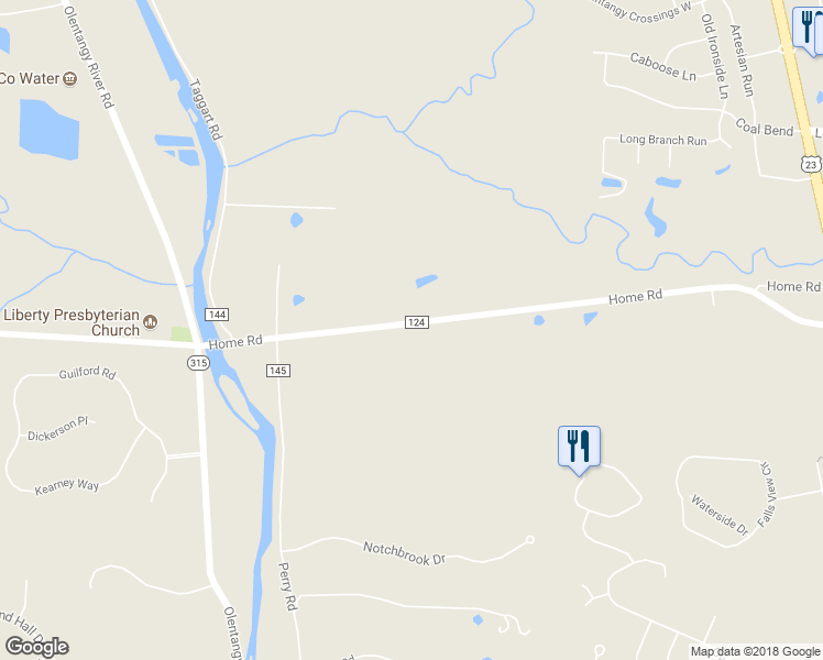 map of restaurants, bars, coffee shops, grocery stores, and more near 813 Home Road in Delaware