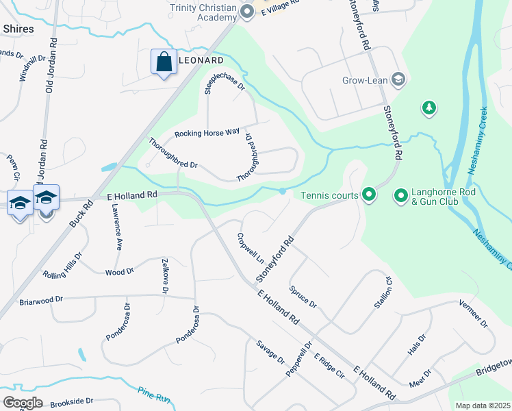map of restaurants, bars, coffee shops, grocery stores, and more near 49 Ponderosa Drive in Southampton