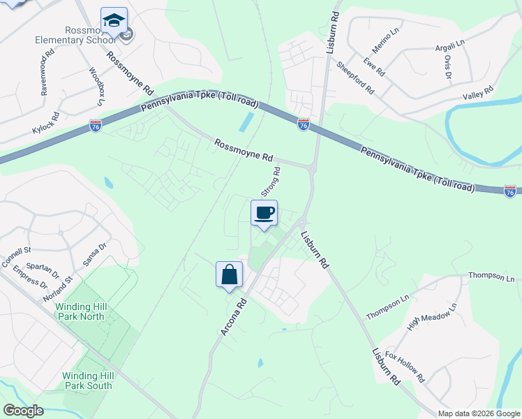 map of restaurants, bars, coffee shops, grocery stores, and more near 3227 Light Way in Mechanicsburg
