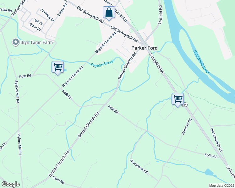 map of restaurants, bars, coffee shops, grocery stores, and more near 231 Bethel Church Road in Spring City