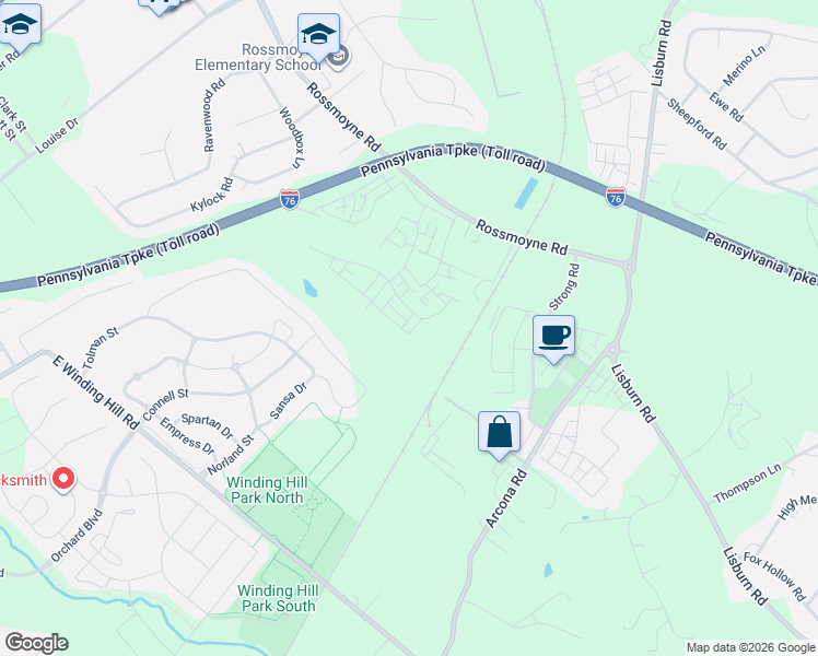 map of restaurants, bars, coffee shops, grocery stores, and more near 3094 Herr Street in Mechanicsburg