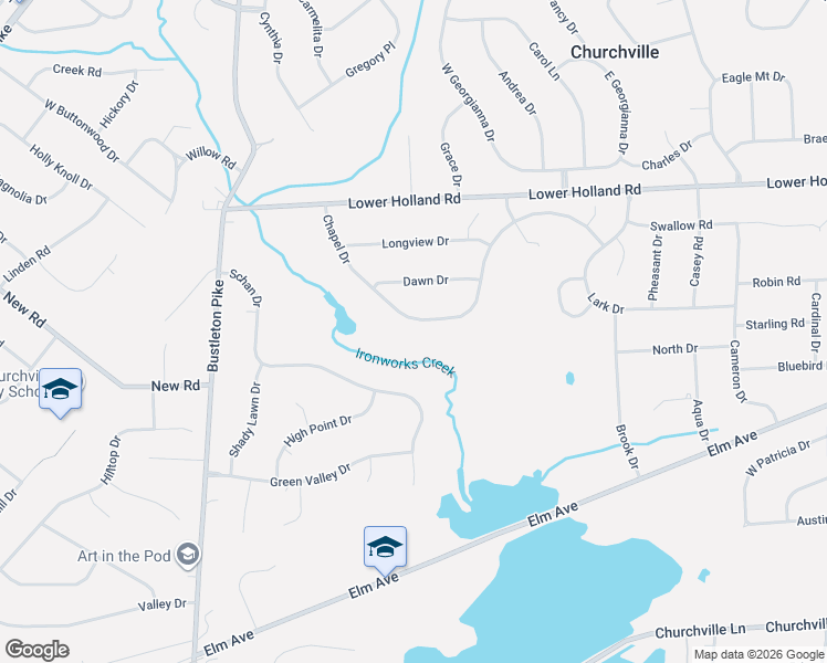 map of restaurants, bars, coffee shops, grocery stores, and more near 119 Chapel Drive in Holland