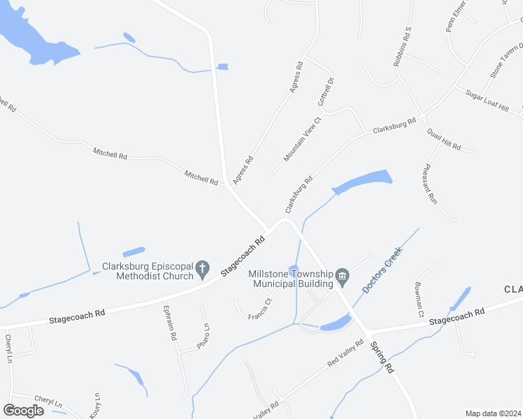 map of restaurants, bars, coffee shops, grocery stores, and more near 74 Rising Sun Tavern Road in Millstone