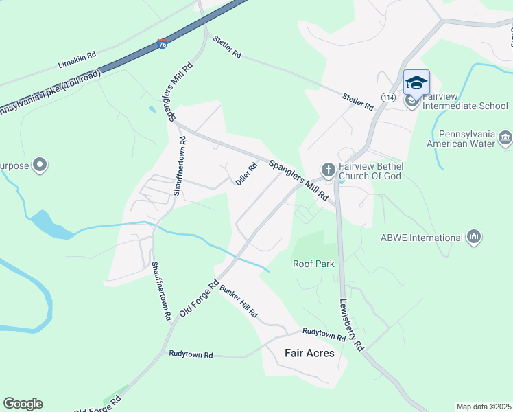 map of restaurants, bars, coffee shops, grocery stores, and more near 114 Sunset View Drive in New Cumberland