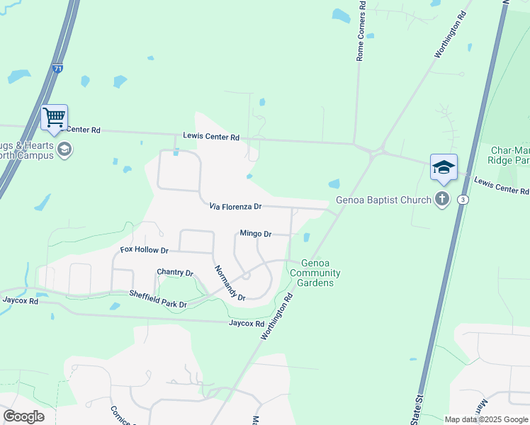 map of restaurants, bars, coffee shops, grocery stores, and more near 6633 Via Florenza Drive in Galena