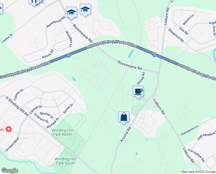 map of restaurants, bars, coffee shops, grocery stores, and more near 3207 Wayland Road in Mechanicsburg