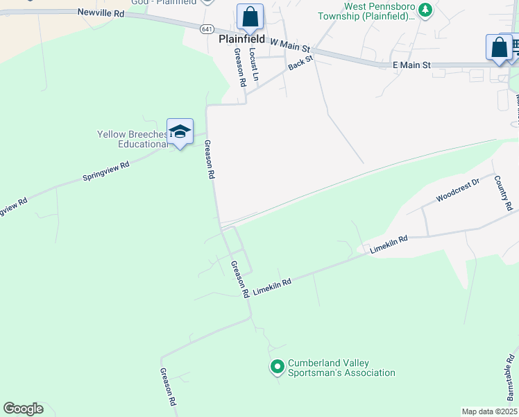 map of restaurants, bars, coffee shops, grocery stores, and more near 297 Greason Rd in Carlisle