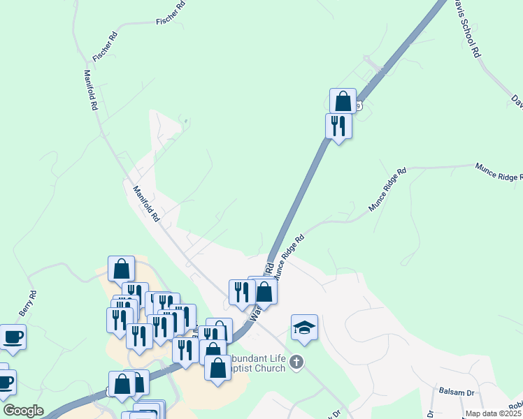 map of restaurants, bars, coffee shops, grocery stores, and more near 317 Wellness Way in Washington