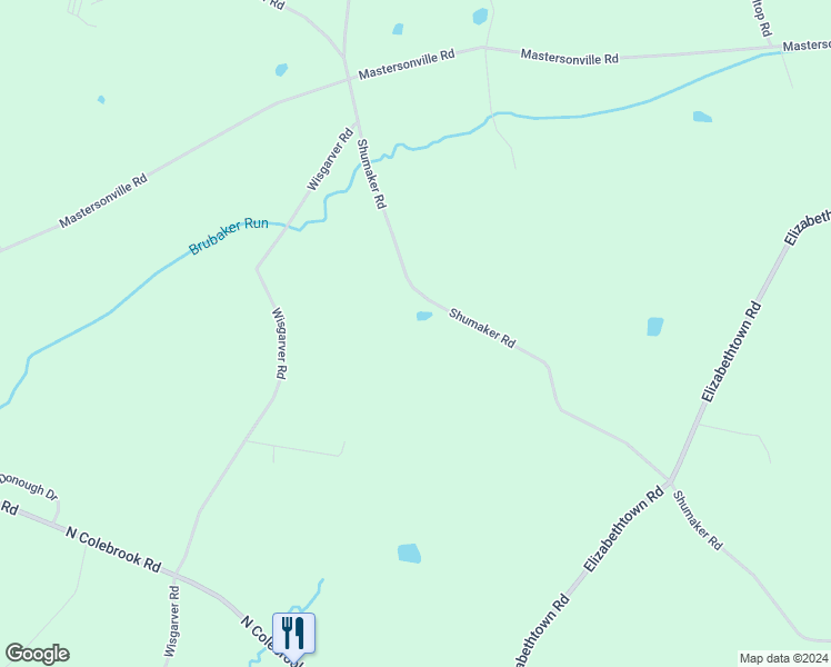 map of restaurants, bars, coffee shops, grocery stores, and more near 2589 Shumaker Road in Manheim