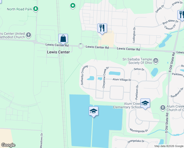 map of restaurants, bars, coffee shops, grocery stores, and more near 6249 Wellson Court in Lewis Center