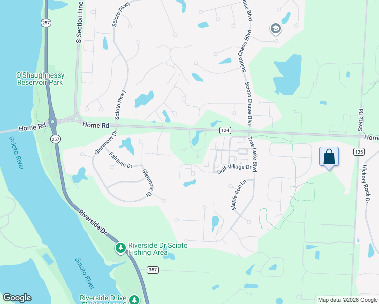 map of restaurants, bars, coffee shops, grocery stores, and more near 4929 Golf Village Drive in Powell