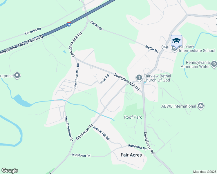 map of restaurants, bars, coffee shops, grocery stores, and more near 204 Sunset Drive in New Cumberland