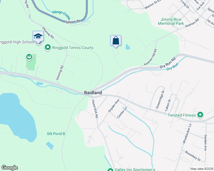 map of restaurants, bars, coffee shops, grocery stores, and more near 810 Dry Run Road in Monongahela